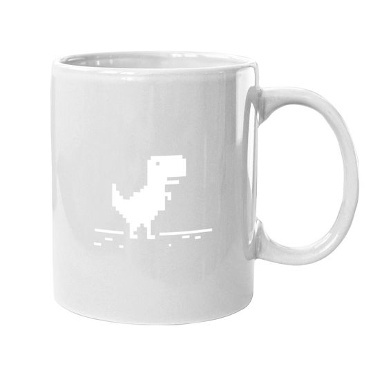T-rex Geek Dinosaur Pixel Art No Internet Connection Coffee Mug