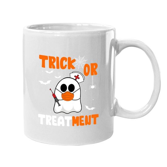 Trick Or Treatment Boo Crew Funny Halloween Nurse Nursing Coffee Mug