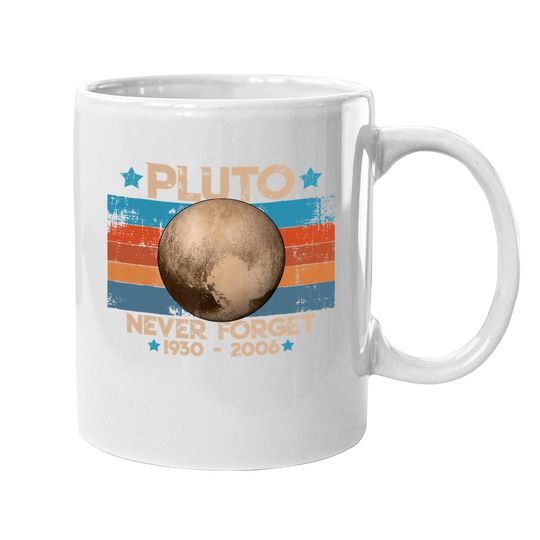 Vintage Never Forget Pluto Nerdy Astronomy Space Coffee Mug