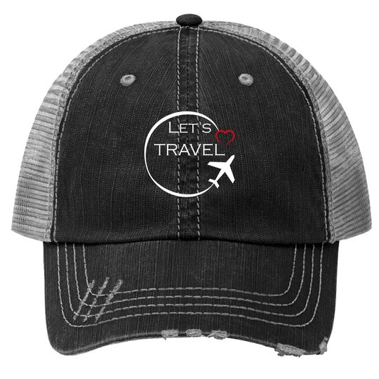 World Traveller Let's Travel Cute Traveling Vacation Trucker Hat