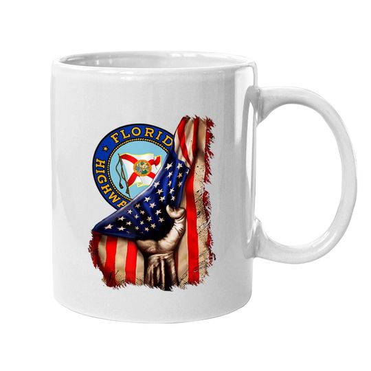 Florida Highway Patrol American Flag Coffee Mug