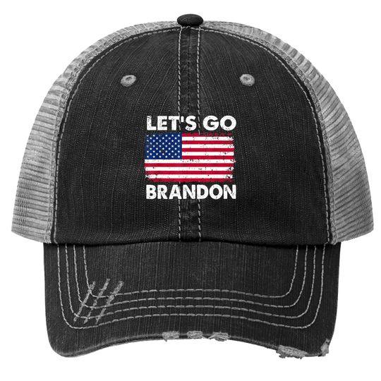 Let's Go Brandon American Flag Vintage Trucker Hat