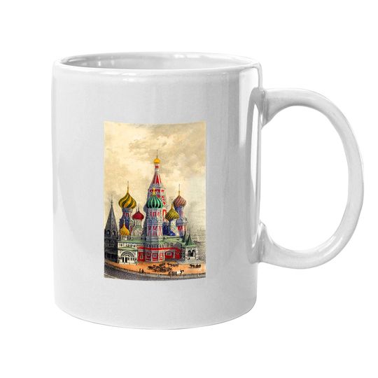 Saint Basil Cathedral Moscow Victorian Era Illustration Coffee Mug