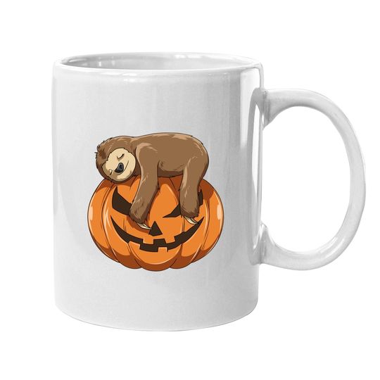 Sloth Pumpkin Halloween Sloth Themed Halloween Lovers Gift Coffee Mug
