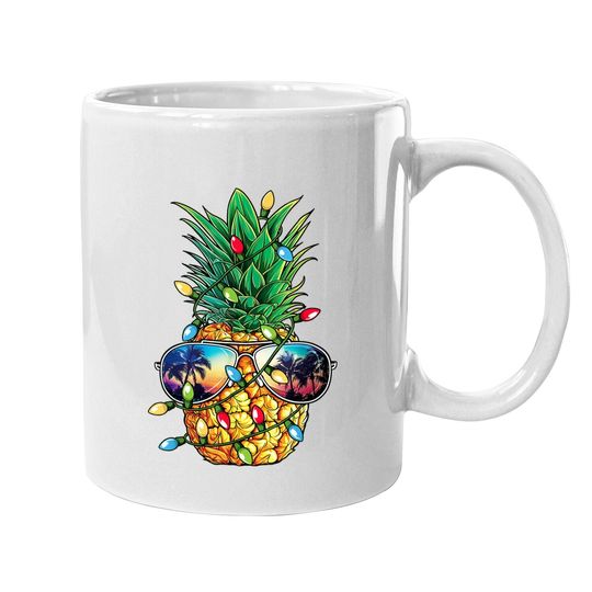 Pineapple Christmas Tree Lights Coffee Mug