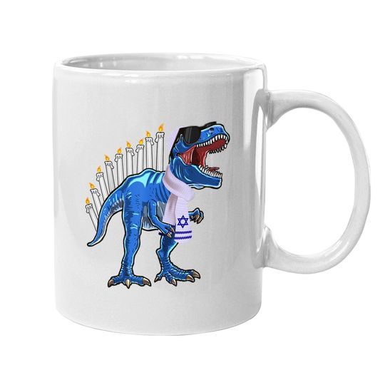 T Rex Dinosaur Hanukkah Coffee Mug