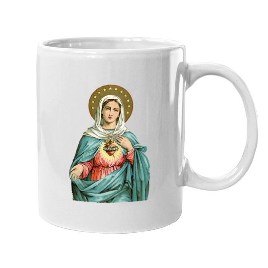 Immaculate Heart Of Mary Our Blessed Mother Catholic Vintage Coffee Mug