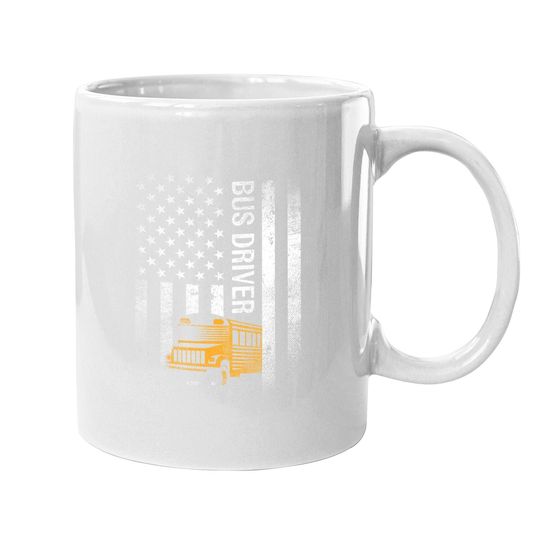 School Bus Driver Usa American Flag Gift Coffee Mug