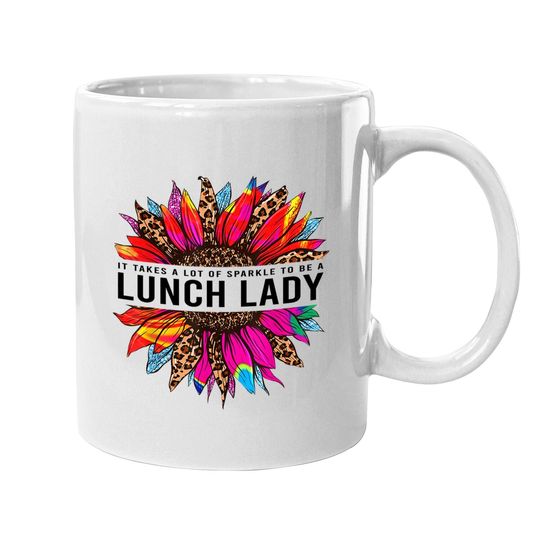 Lunch Lady Leopard Tie Dye Sunflower 1st Day Of School Coffee Mug