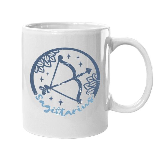 Vintage Distressed Sagittarius Symbol Zodiac Sign Coffee Mug