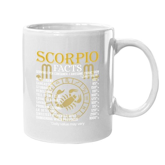 Scorpio Facts Zodiac Sign Coffee Mug