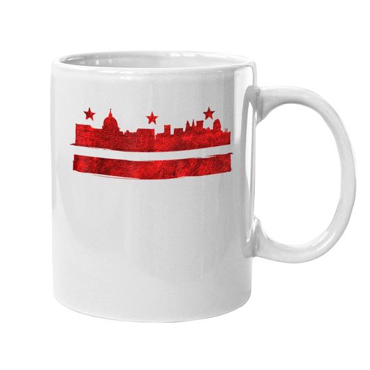 Vintage Skyline Washington Dc Flag Cities Usa Pride Coffee Mug