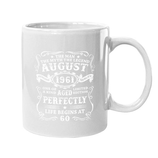The Man Myth Legend August 1961 50th Birthday Coffee Mug