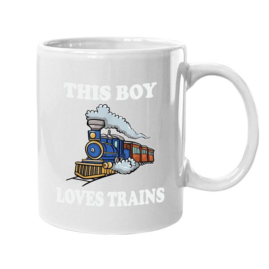 This Boy Loves Trains Gift Train Wagon Lover Gifts Coffee Mug