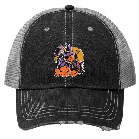Spooky Pumpkin Head Scarecrow Classic Trucker Hat