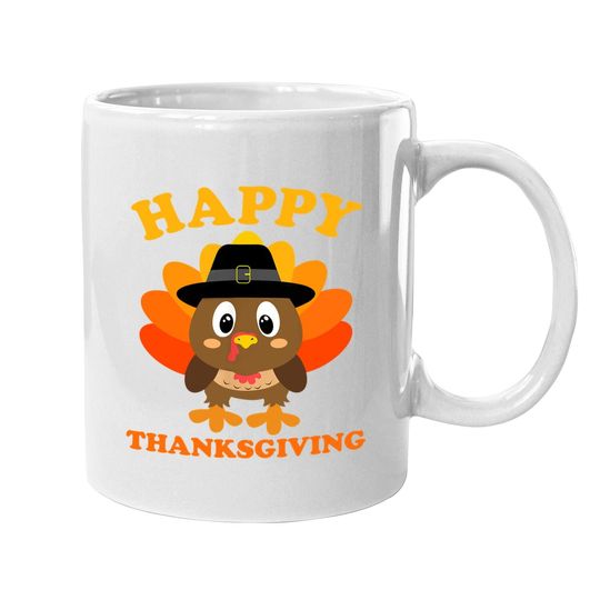 Happy Thanksgiving Coffee Mug For Boys Girls Pilgrim Turkey Coffee Mug