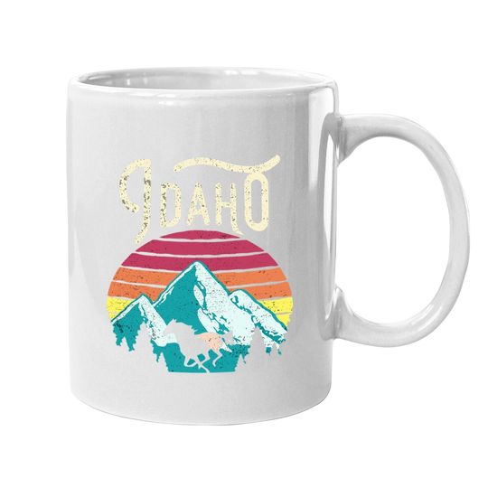 Retro Idaho Mountains Outdoor Wildlife Coffee Mug