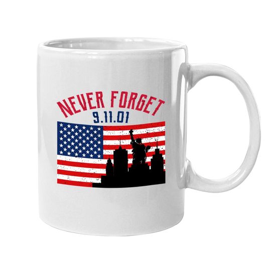 Never Forget Patriotic 911 American Flag Vintage Coffee Mug