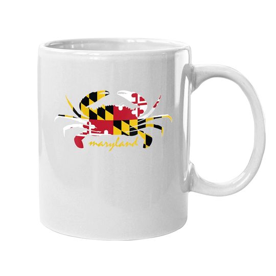Maryland Crab Cute State Pride Flag Coffee Mug