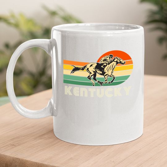 Kentucky Vintage Retro Sunset Horse Racing Derby Coffee Mug