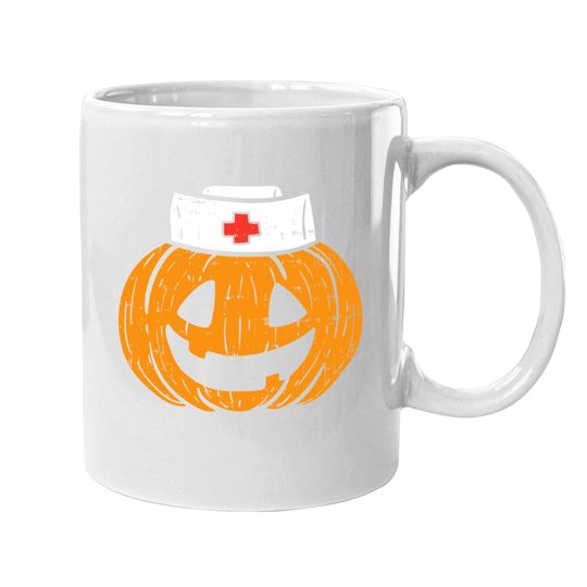 Pumpkin Nurse Scary Halloween Costume Coffee Mug