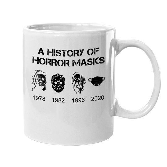 A History Of Horror Masks Halloween & Movie Coffee Mug