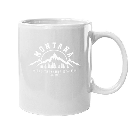 Montana The Treasure State Est. 1889 Vintage Mountains Coffee Mug
