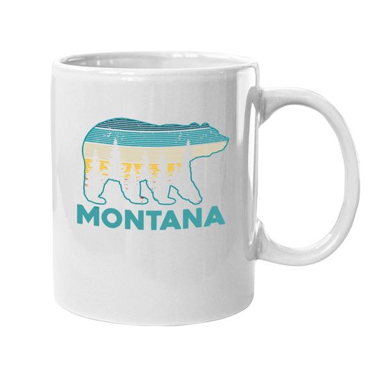 Montana Vintage Grizzly Bear Nature Hiking Coffee Mug