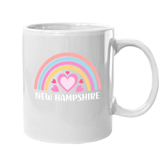 New Hampshire Rainbow Hearts Coffee Mug