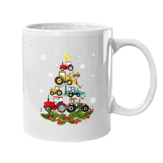 Tractor Christmas Tree Coffee Mug
