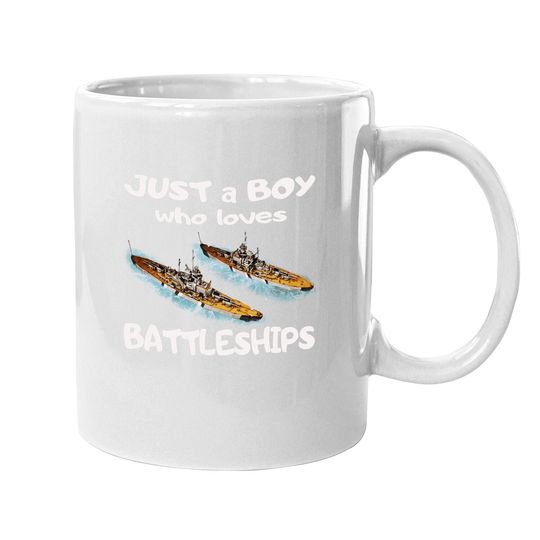 Just A Boy Who Loves Battleships Bismarck German Coffee Mug
