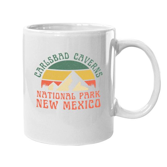 Carlsbad Caverns National Park New Mexico Mountains Retro Coffee Mug