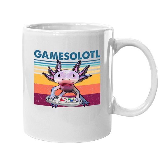 Axolotl Fish Playing Video Game White Coffee Mug