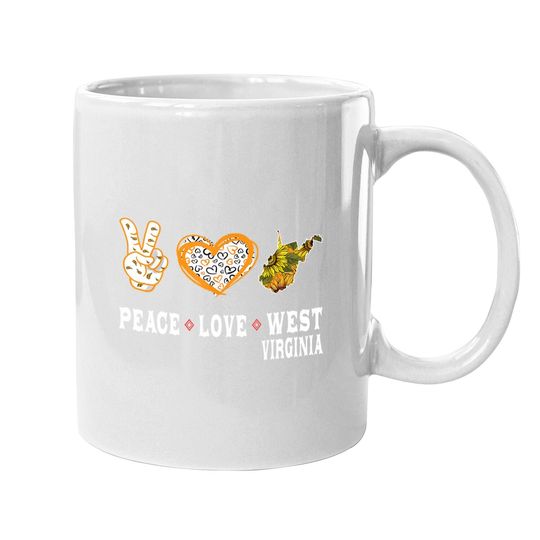 Peace Love West Virginia State Sunflower Coffee Mug