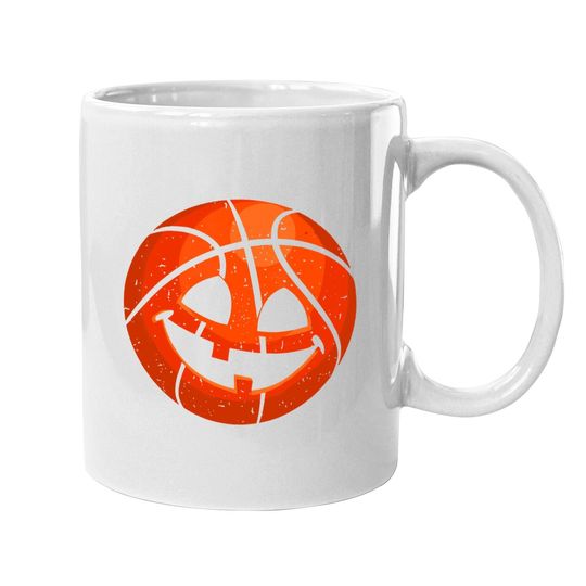 Basketball Pumpkin Face Halloween Jack-o-lantern Coffee Mug