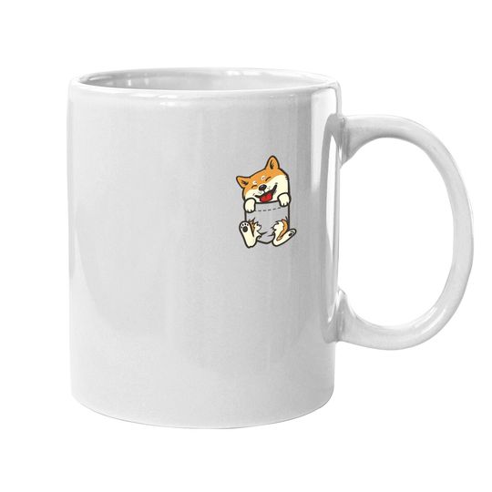 Pocket Shiba Inu Feet Akita Dog Coffee Mug