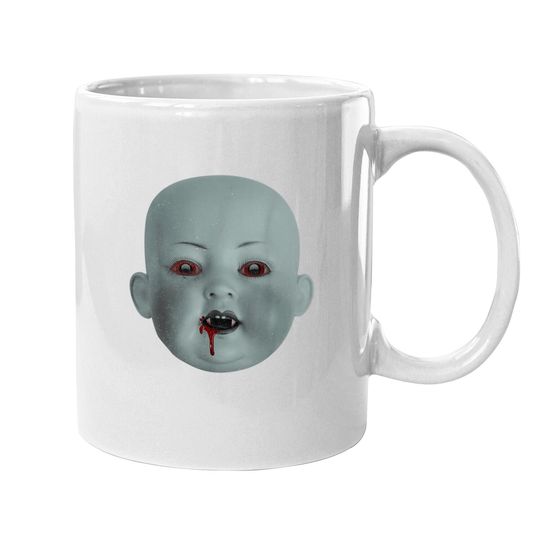 Halloween Spooky Bloody Doll Head Vampire Coffee Mug