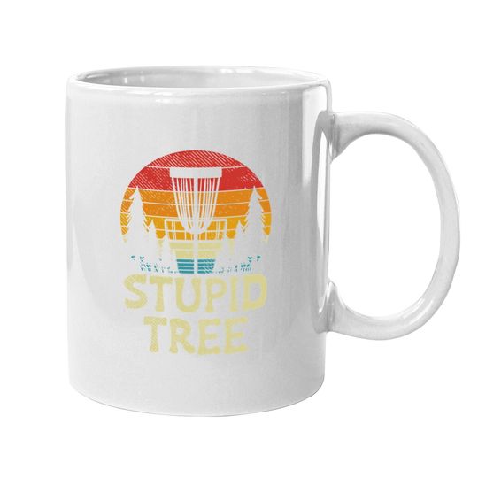 Stupid Tree Disc Golf Basket Retro Frisbee Golfing Golfer Coffee Mug