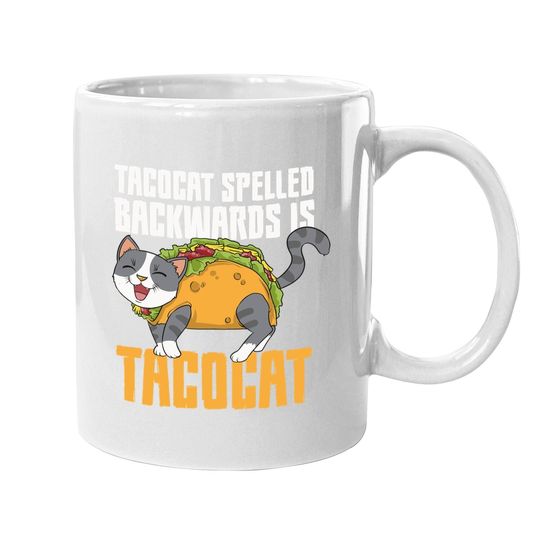 Tacocat Palindrome Taco Cat Lover Mexican Food Linguist Coffee Mug