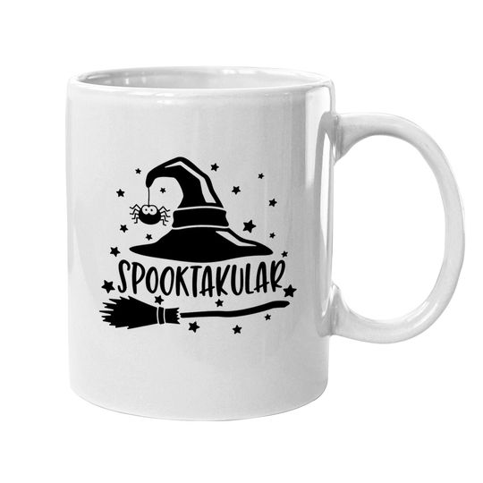 Spooktacular Witch Broom Halloween Coffee Mug
