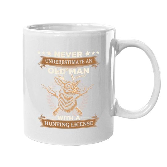 Never Underestimate An Old Man With A Hunting License Halloween Coffee Mug