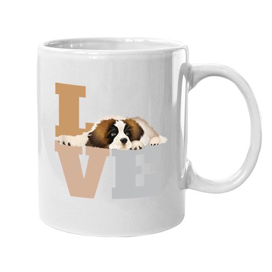 St Bernard Lazy Puppy Dog Slobbers On Word Coffee Mug