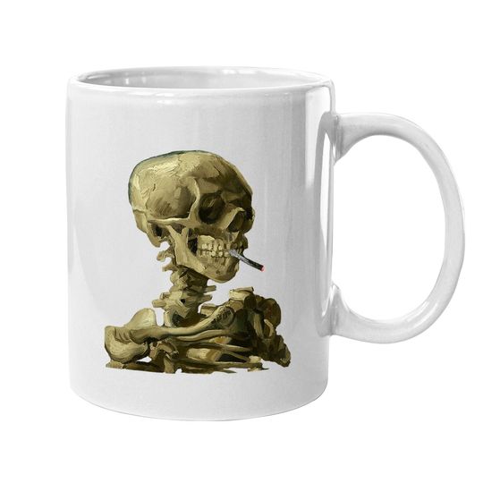 Vincent Van Gogh Skull With Cigarette Coffee Mug