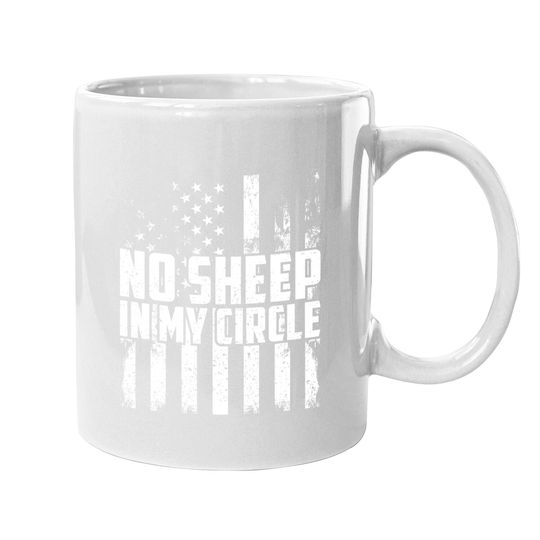 No Sheep In My Circle Funny Vintage Us Flag Coffee Mug