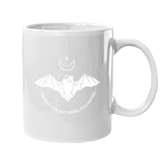 Protect Our Nocturnal Polalinators Bat With Moon Halloween Coffee Mug