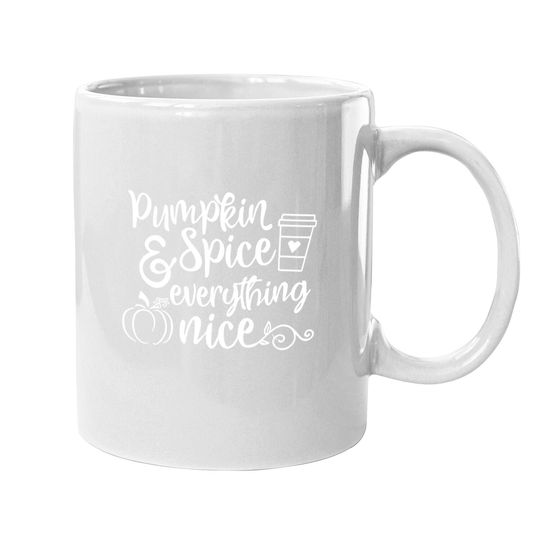 Pumpkin Spice And Everything Nice Fall Halloween Coffee Mug For Cute Graphic Letter Print Casual Short Sleeve Mug Tops
