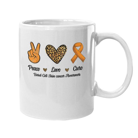 Peace Love Cure Basal Cell Skin Cancer Awareness Leopard Coffee Mug