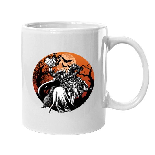 Headless Knight Coffee Mug Headless Flaming Pumpkin Halloween Coffee Mug