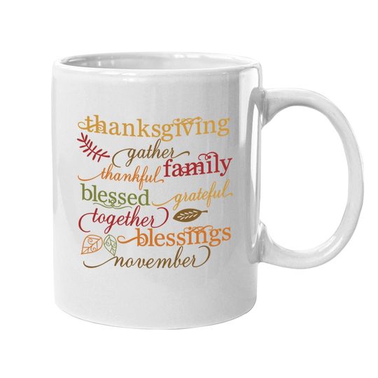 Thankful Blessings Thanksgiving Family Coffee Mug
