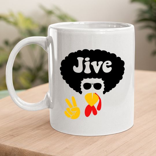 Peace Sign Jive Turkey Face Thanksgiving Coffee Mug